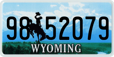 WY license plate 9852079