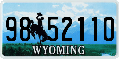 WY license plate 9852110