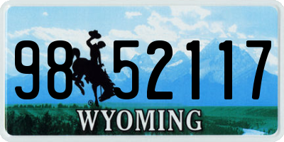 WY license plate 9852117