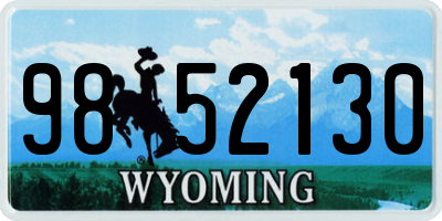 WY license plate 9852130