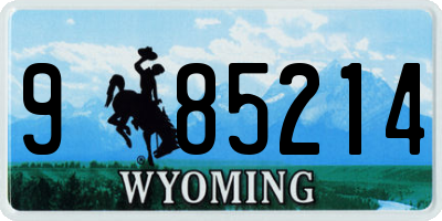 WY license plate 985214
