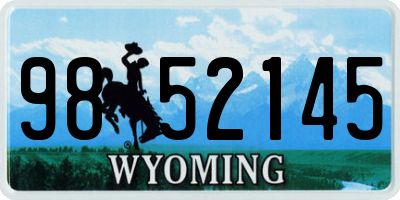 WY license plate 9852145