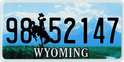 WY license plate 9852147