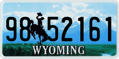 WY license plate 9852161