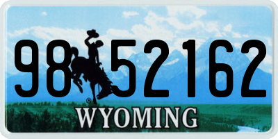 WY license plate 9852162