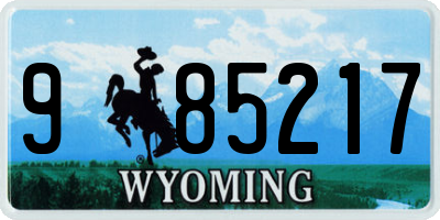 WY license plate 985217