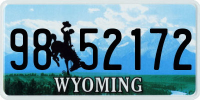WY license plate 9852172