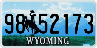 WY license plate 9852173