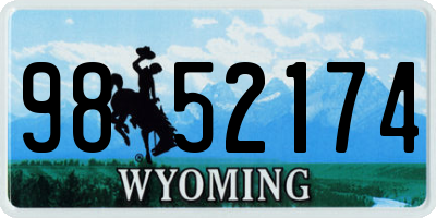 WY license plate 9852174
