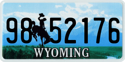WY license plate 9852176