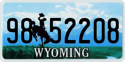 WY license plate 9852208