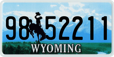 WY license plate 9852211
