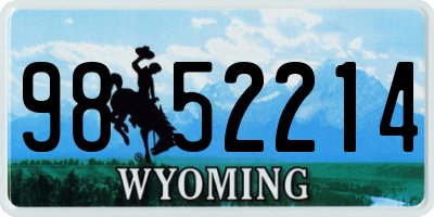 WY license plate 9852214