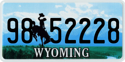 WY license plate 9852228