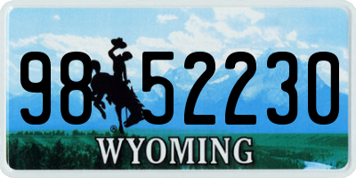 WY license plate 9852230
