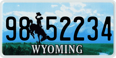 WY license plate 9852234