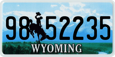 WY license plate 9852235