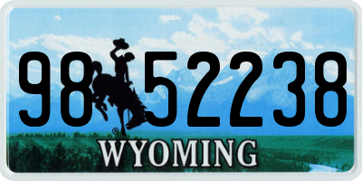 WY license plate 9852238