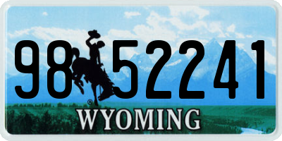 WY license plate 9852241