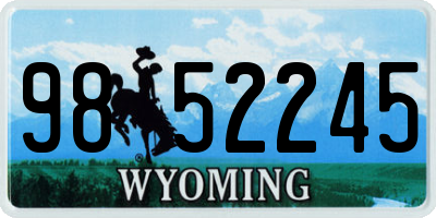 WY license plate 9852245