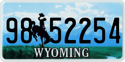 WY license plate 9852254