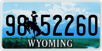 WY license plate 9852260