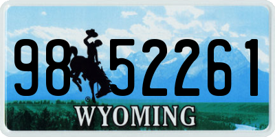 WY license plate 9852261