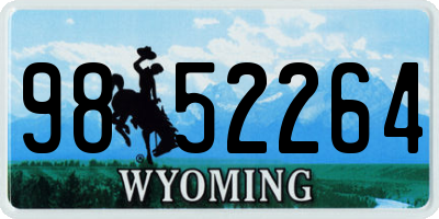 WY license plate 9852264