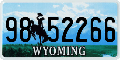 WY license plate 9852266