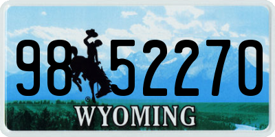 WY license plate 9852270