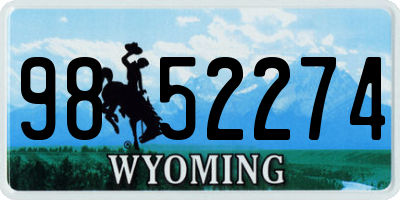 WY license plate 9852274