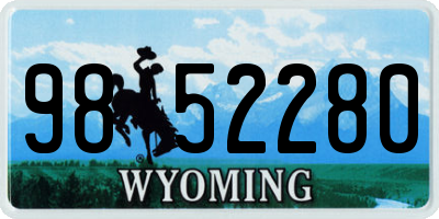 WY license plate 9852280