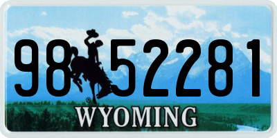WY license plate 9852281