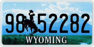 WY license plate 9852282