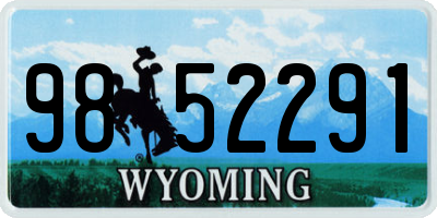 WY license plate 9852291