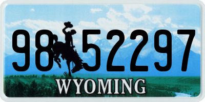 WY license plate 9852297