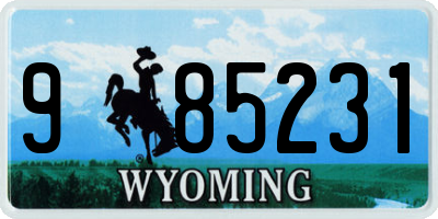 WY license plate 985231