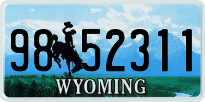 WY license plate 9852311