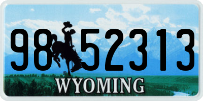 WY license plate 9852313
