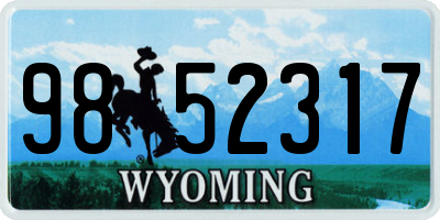 WY license plate 9852317