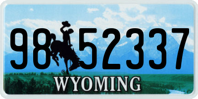 WY license plate 9852337