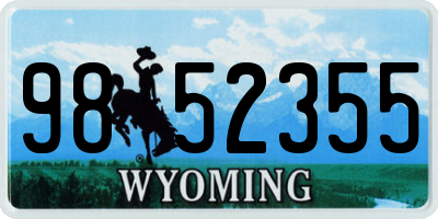 WY license plate 9852355