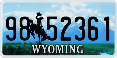 WY license plate 9852361