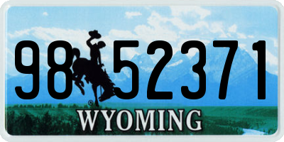 WY license plate 9852371