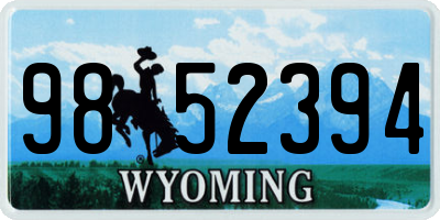 WY license plate 9852394