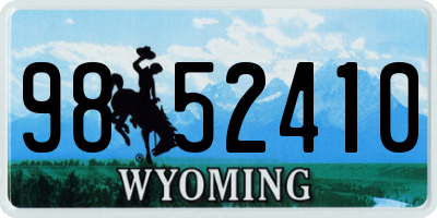 WY license plate 9852410