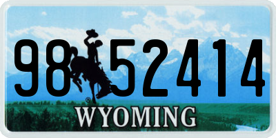 WY license plate 9852414