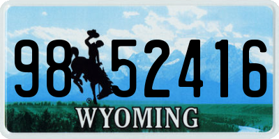 WY license plate 9852416