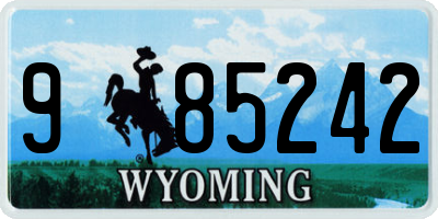 WY license plate 985242