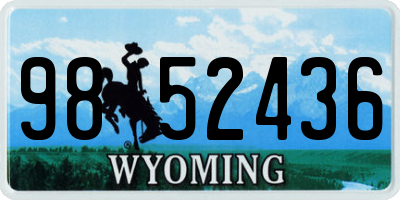 WY license plate 9852436